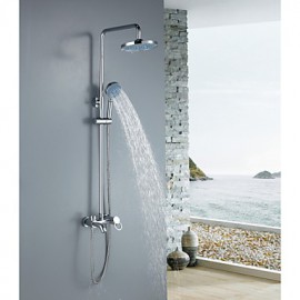Shower Tap Contemporary Brass Chrome Shower Set with Shower Head and Hand Showe