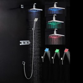 Shower Tap Contemporary LED / Rain Shower / Handshower Included Brass Chrome