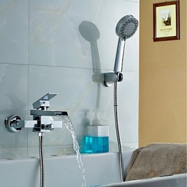 Bathtub Shower Tap Contemporary / Thermostatic / Handshower Included Brass Chrome