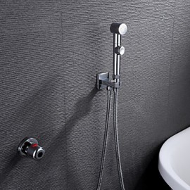 Bathroom/Toilet Portable Chrome Shattaf Bidet Sprayer Women Cleaner, With Thermostatic Tap Valve And 150 cm Hose