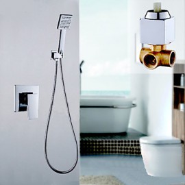 Brass Construction Concealed In Wall Rainfull Waterfall Bathroom Shower Mixer Tap