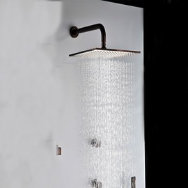 Phasat? Thermostatic Orb Finish Shower Tap Set, 12" Rainfall Shower Head And Spa Body Massage Spray Jets