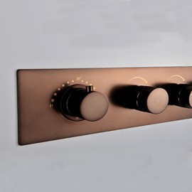 Phasat? Thermostatic Orb Finish Shower Tap Set, 12" Rainfall Shower Head And Spa Body Massage Spray Jets