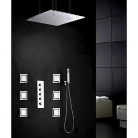 Shower Tap Contemporary LED / Rain Shower / Sidespray / Handshower Included Brass Chrome