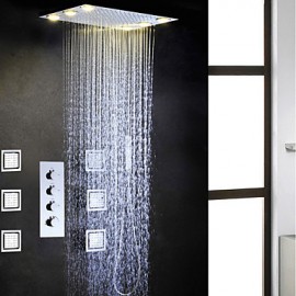 Shower Tap Contemporary LED / Rain Shower / Sidespray / Handshower Included Brass Chrome