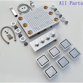 Shower Tap Contemporary LED / Rain Shower / Sidespray / Handshower Included Brass Chrome