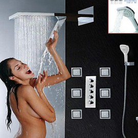 Shower Tap Contemporary Waterfall / Rain Shower / Sidespray / Handshower Included Brass Chrome