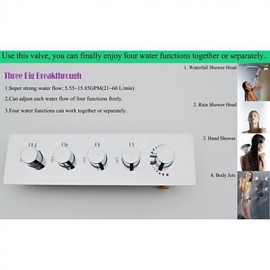 Shower Tap Contemporary Waterfall / Rain Shower / Sidespray / Handshower Included Brass Chrome