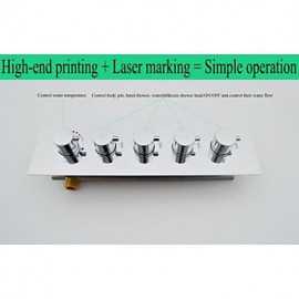 Shower Tap Contemporary Waterfall / Rain Shower / Sidespray / Handshower Included Brass Chrome