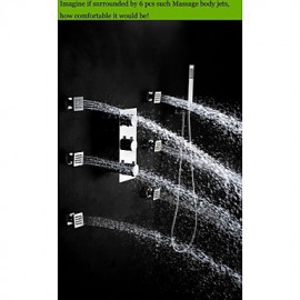 Shower Tap Contemporary Thermostatic / Rain Shower / Sidespray / Handshower Included Brass Chrome