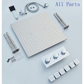 Shower Tap Contemporary Thermostatic / Rain Shower / Sidespray / Handshower Included Brass Chrome