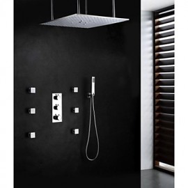 Shower Tap Contemporary LED / Thermostatic / Rain Shower / Sidespray / Handshower Included Brass Chrome