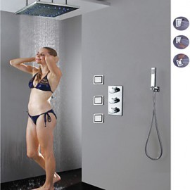 Shower Tap Contemporary LED / Thermostatic / Rain Shower / Sidespray / Handshower Included Brass Chrome