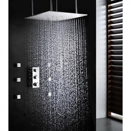 Shower Tap Contemporary Thermostatic / Rain Shower / Sidespray / Handshower Included Brass Chrome