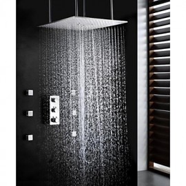 Shower Tap Contemporary Thermostatic / Rain Shower / Sidespray / Handshower Included Brass Chrome
