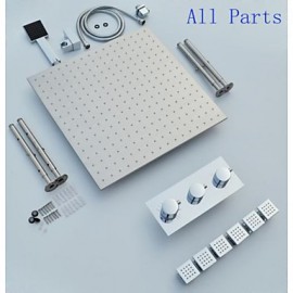 Shower Tap Contemporary LED / Thermostatic / Rain Shower / Sidespray / Handshower Included Brass Chrome