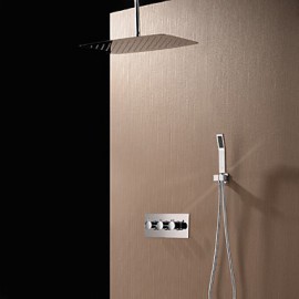 Contemporary Chrome Brass Shower Tap with Air Injection Technology Shower Head