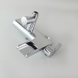 Contemporary Waterfall Brass Chrome Shower Tap with Air Injection Technology Shower Head