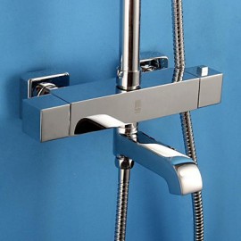 Shower Tap Contemporary Thermostatic / Rain Shower / Handshower Included Brass Chrome