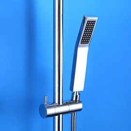 Contemporary Chrome Brass Shower Tap with Air Injection Technology Shower Head