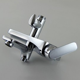 Contemporary Chrome Brass Shower Tap with Air Injection Technology Shower Head